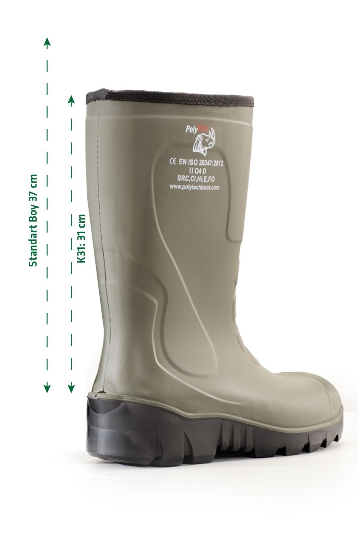 PolyTech Boot K31- Kısa Konç 31 Cm Mavi Poliüretan Çizme O4, Standart Koruma, Çelik Burunsuz - Image 12