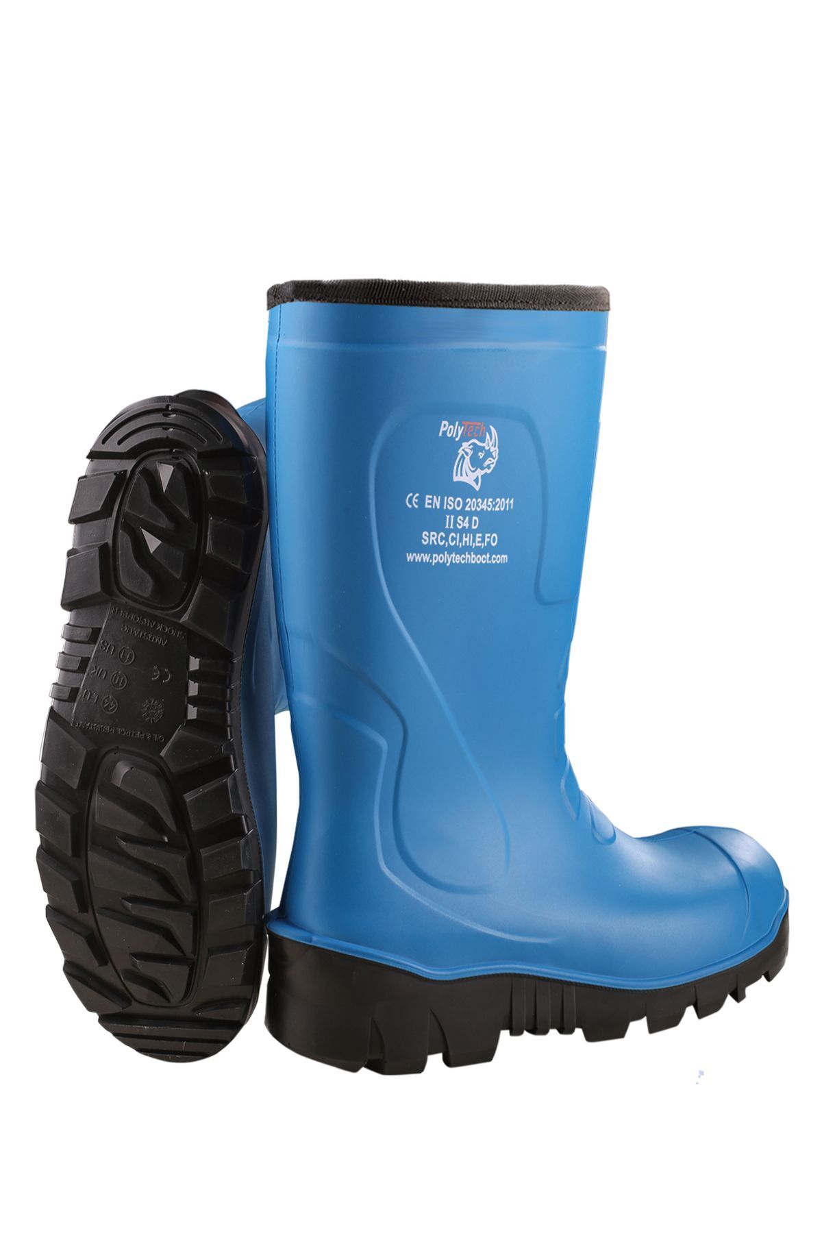 PolyTech Boot K31- Kısa Konç 31 Cm Mavi Poliüretan Çizme O4, Standart Koruma, Çelik Burunsuz